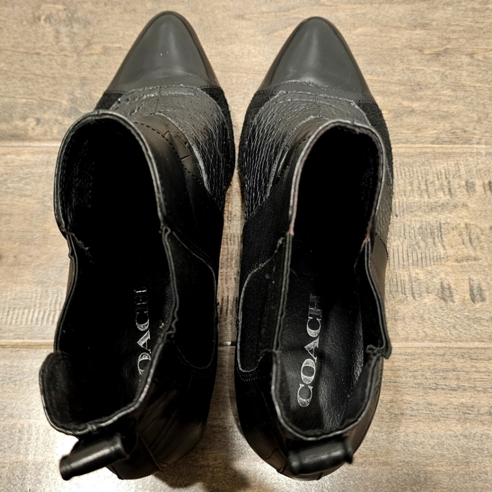 Coach Suffolk Patchwork Black Leather Women's Ank… - image 6